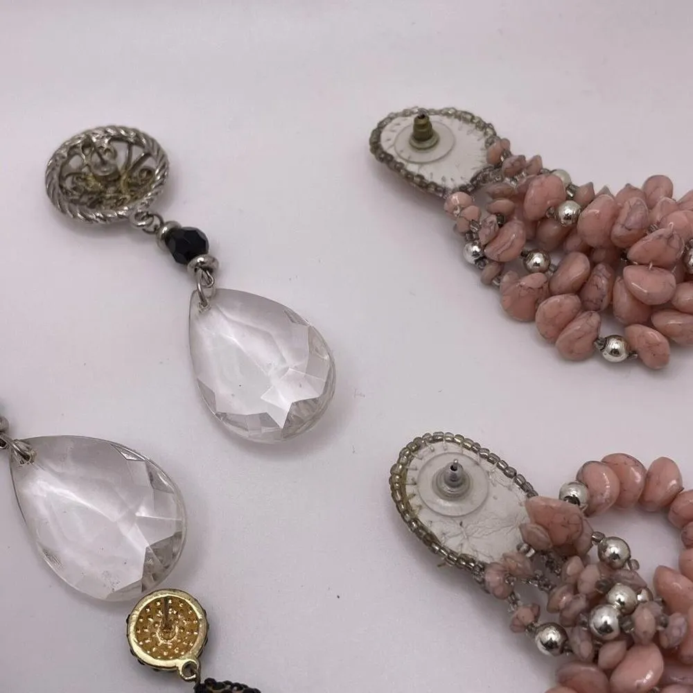 Lot Of 4 Costume Earrings Pierced Dangle Drop Women’s Long Statement 1 Handmade - Image 10