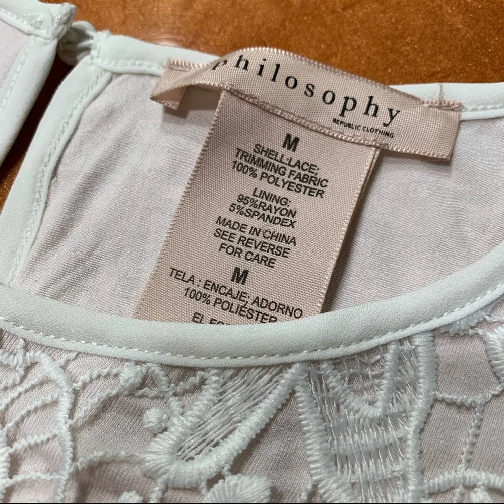 Philosophy Lace Overlay White top medium - Image 2