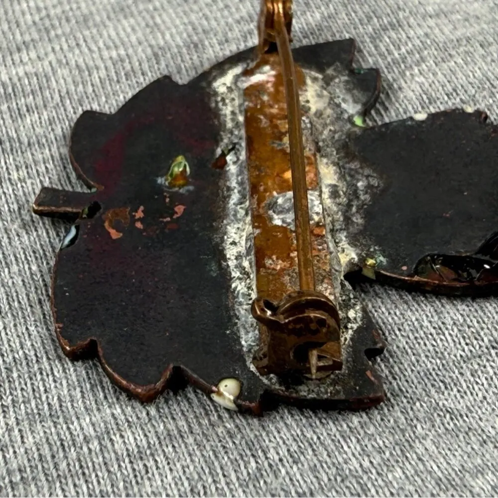 Abstract Painted Enamel Maple Leaf Brooch Pin Jewelry Women Retro Vintage Colors Red - Image 11