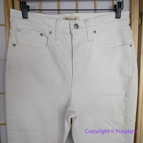 NEW Madewell The Petite High-Rise Slim‎ Boyjean in Tile White, 28P - Image 5