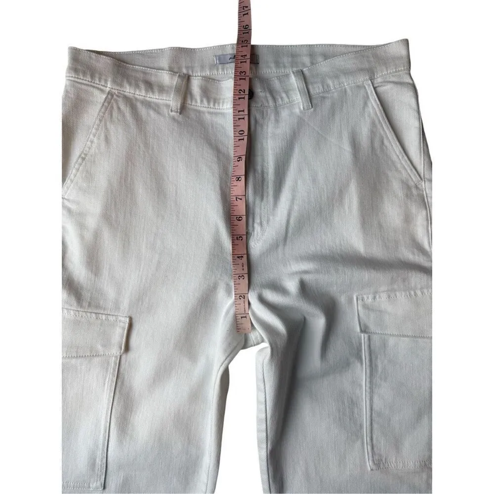 7 For All Mankind Logan High-Rise Cargo straight-leg Jeans In Bright White - Image 11