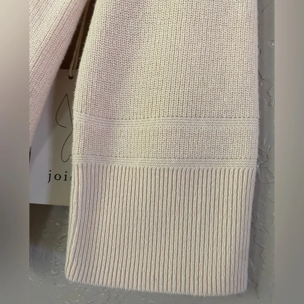 Joie V-neck Crochet Knit Collared 100% Cotton 3/4 Sleeve Sweater in Cream XL - Image 6