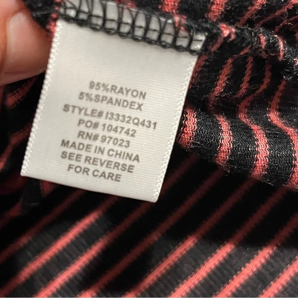 Rebellious One Knit Long Sleeve Pink Black Striped Top Oversized XS Stretchy - Image 7