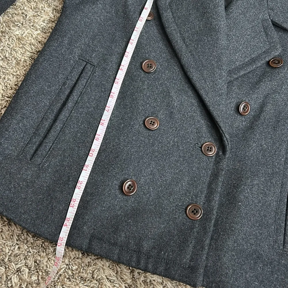 J. CREW Charcoal Grey Wool Melton Peacoat Jacket Sz 2P - Image 10