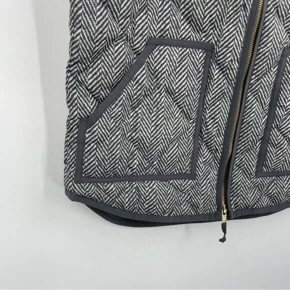 J Crew Down Vest Excursion‎ Herringbone Chevron Quilted Size Small - Image 9