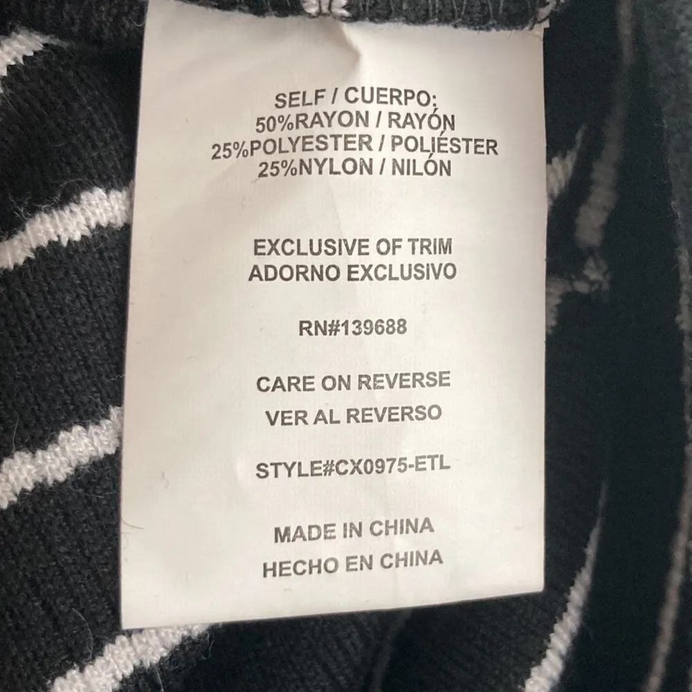 Coco + Jaimeson |Black and White Stripe Pencil Skirt L - Image 6