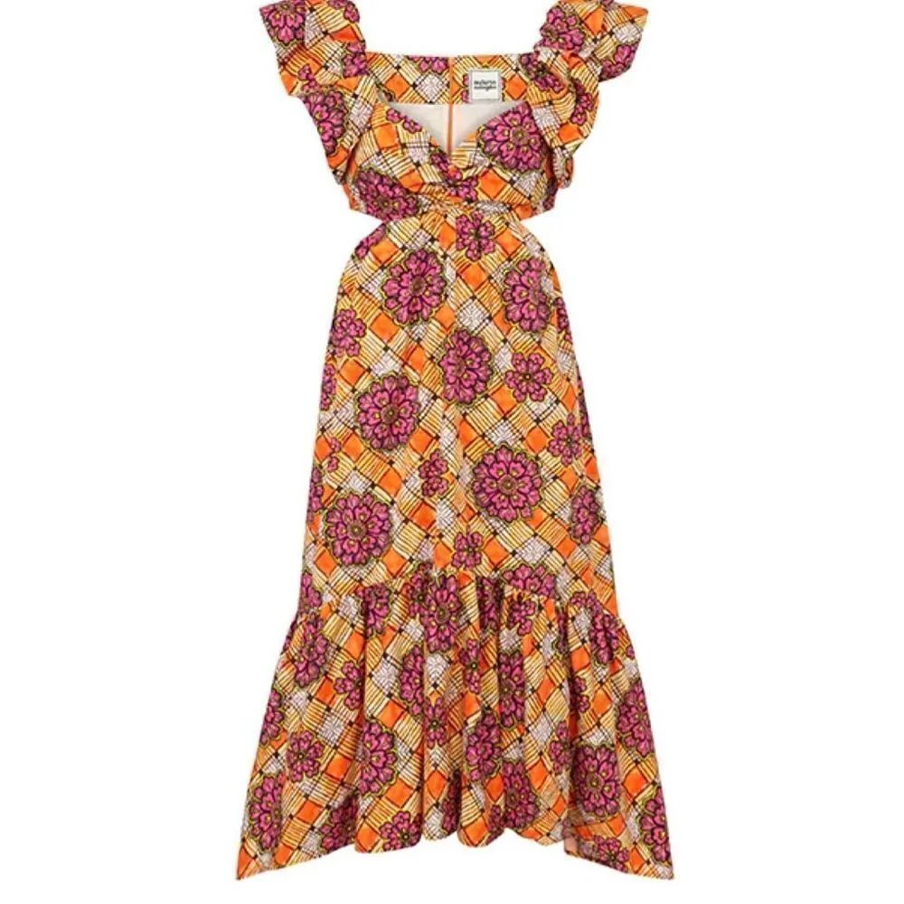 NWT Autumn Adeigbo Chioma Dress Orange Size 10 - Image 4