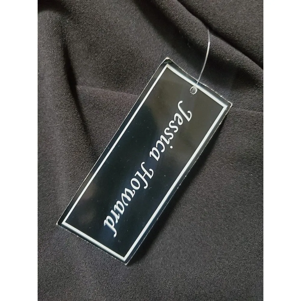 NWT Jessica Howard Black Size 6 Silver Studded Sleeve Cocktail Dress Wor… - Image 4