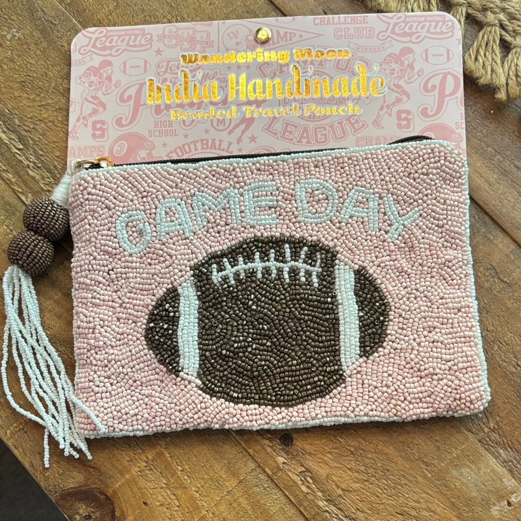 Lindau Handmade Pink Beaded Game Day Clutch - Image 3