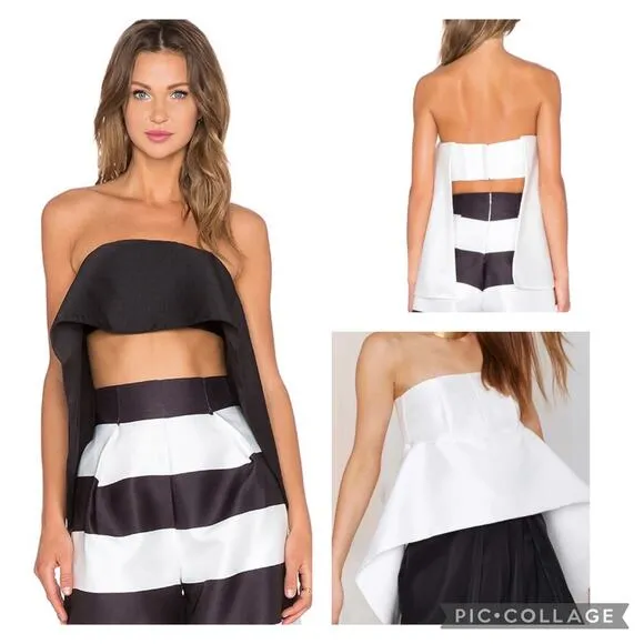 NWT SOLACE London Loletta Black Strapless High Low Top size 4 - Image 2