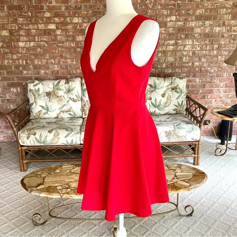 Lulus As Swoon As Possible Dress Skater Mini Red M Fit & Flare Sleeveless Party - Image 5