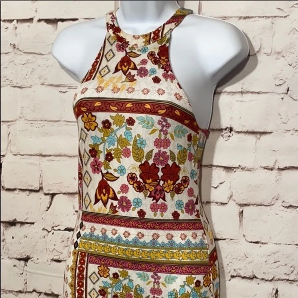 🔵 SALE 3/$25 H M COACHELLA PINK MULTI COLOR FLORAL MAXI TANK SLEEVELESS DRESS 6 - Image 6