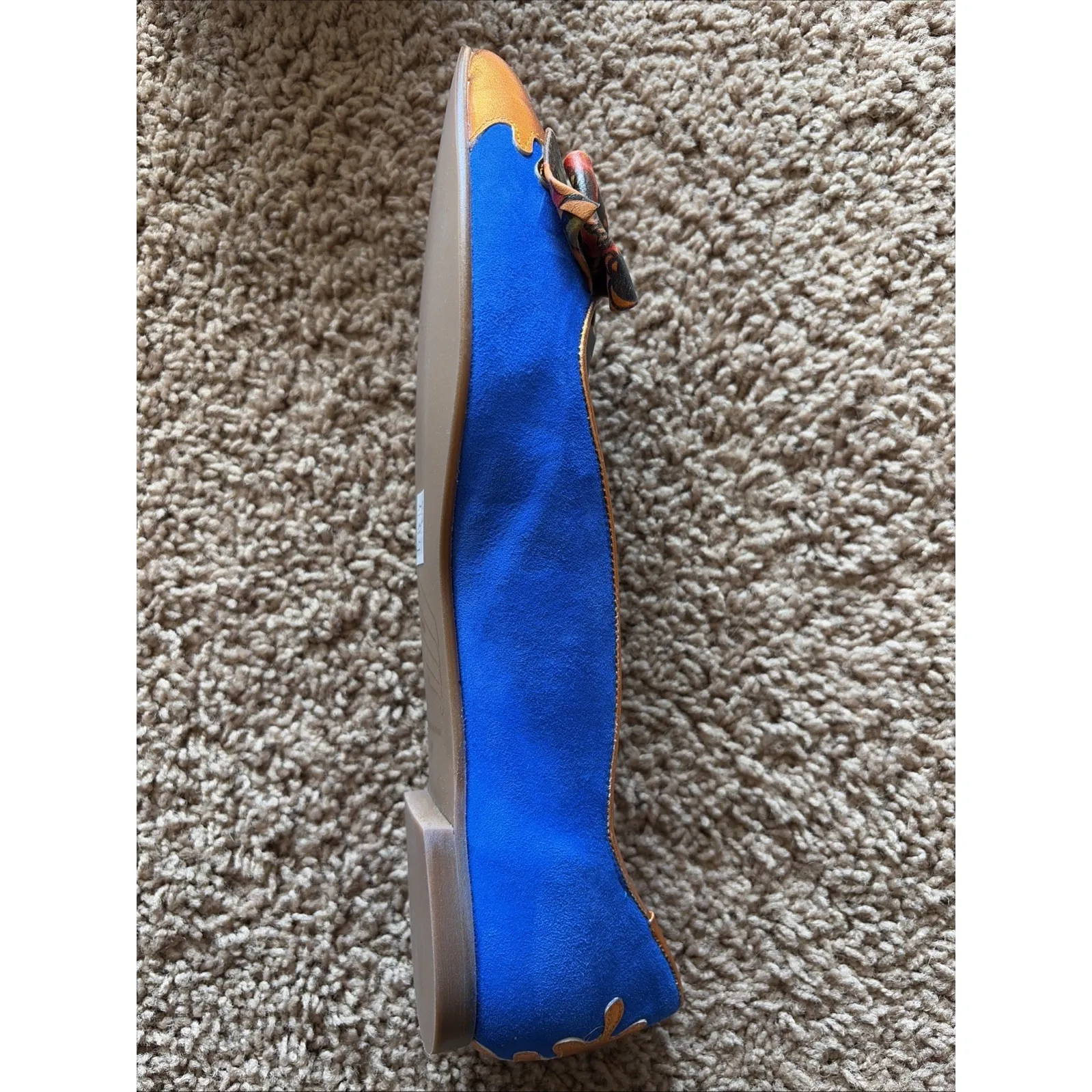 Dream Walkers SANDRA Wearable Art Suede Pointed Flat Shoes EU 41 Handmade NEW Blue Size 10 - Image 8