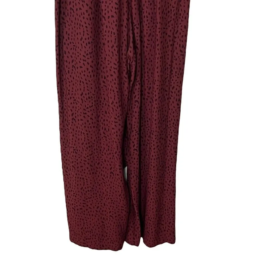 Rails Jet V-Neck Jumpsuit Women’s Size XS Rust Spotted Wide Leg Belted Cropped - Image 7