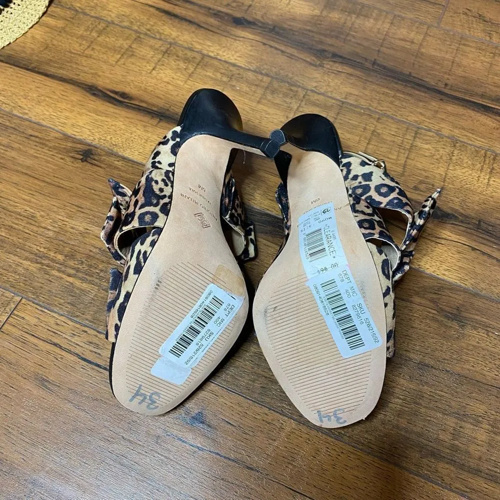 Antonio Melani Triple Bow Leopard Print Sling Back Heels - Image 8