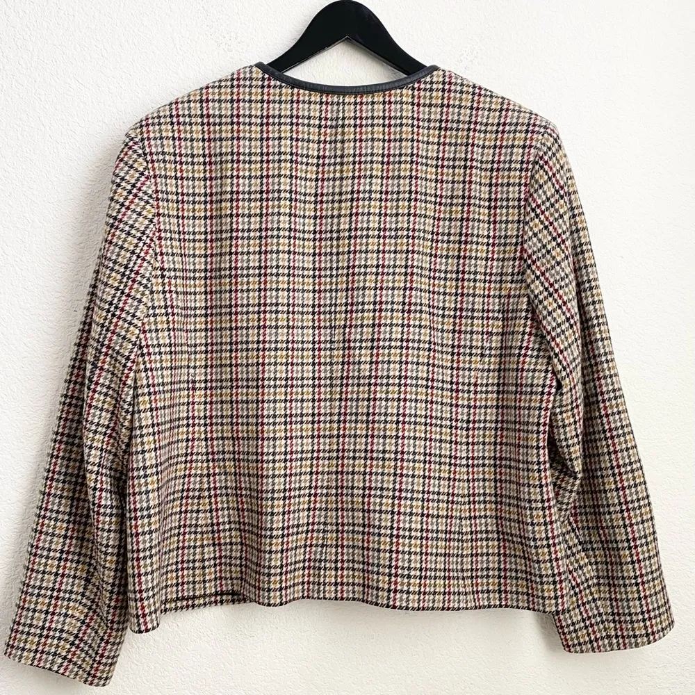Vintage 60’s PENDLETON 100% Wool Houndstooth Plaid Women’s Blazer Size 16W Plus - Image 5