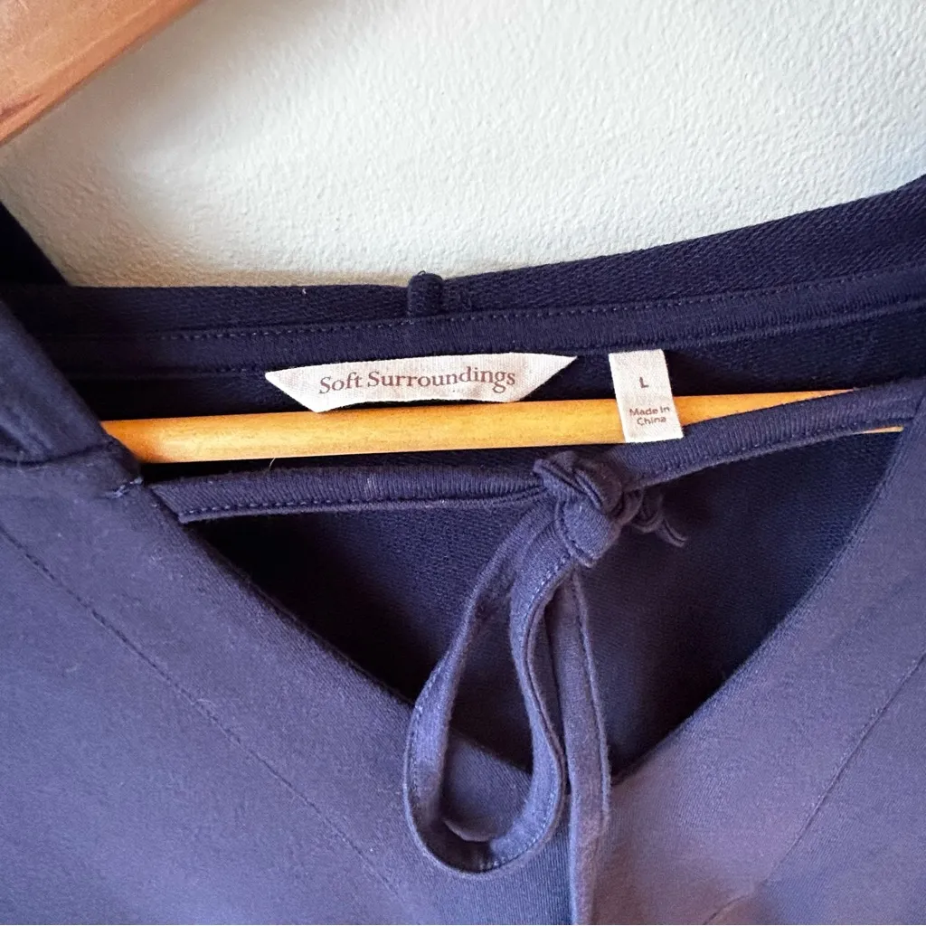 Soft Surrounding Women's Tunic Hoodie Pullover Front Pocket Drawstring Size L - Image 4