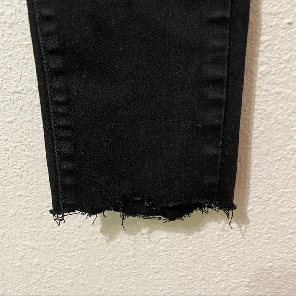 Rich & Skinny Black High Rise Raw Hem Skinny Jeans Womens 25 Denim Fall Classic - Image 5