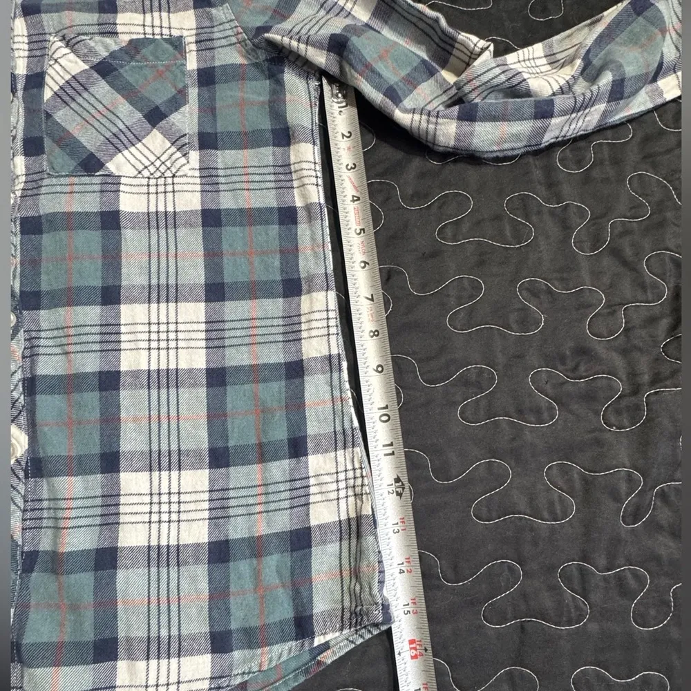 Daytrip Shirt Womens Small Blue White Plaid Button Up Western Cowgirl Hipster - Image 3