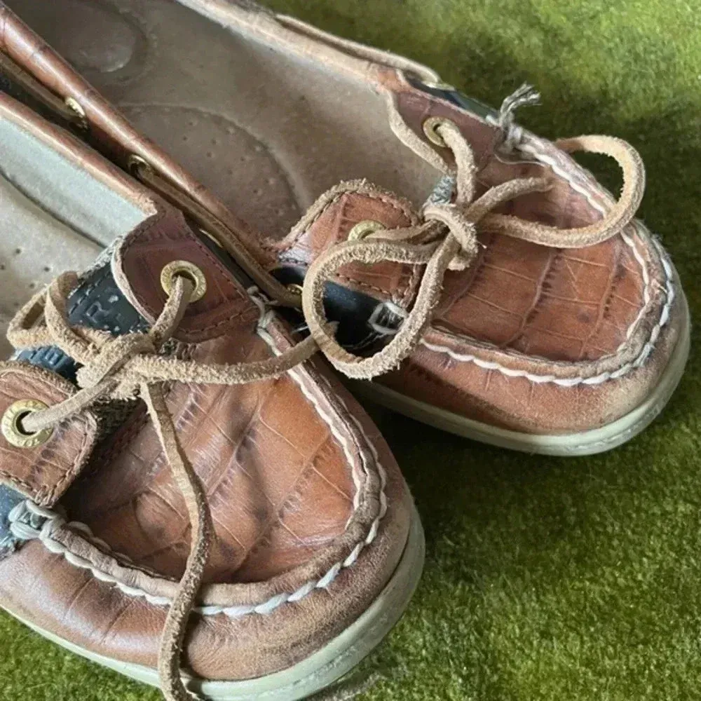 Leather Sperry Top Sider Boat Shoes Loafers Size 7‎ GUC! - Image 2