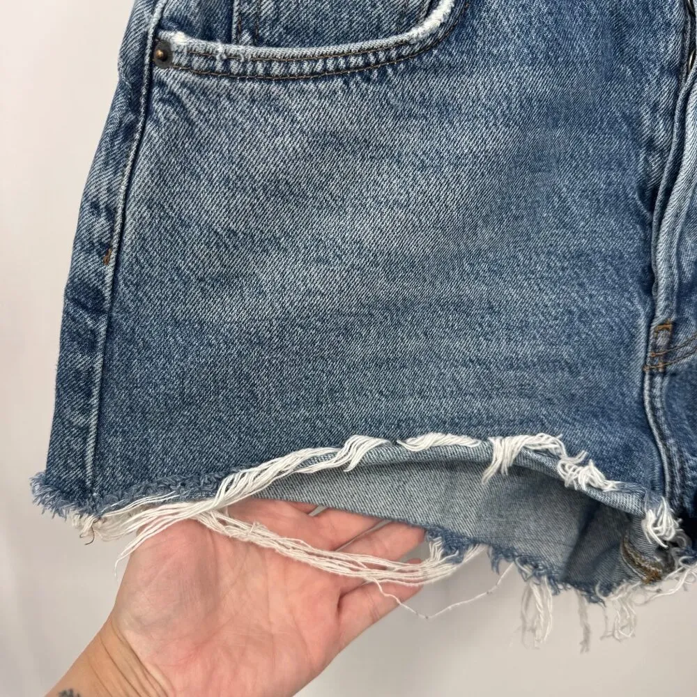 Reformation Jeans Button Fly High Waist Cut-off Shorts Women 28 Blue Sydney Wash - Image 2