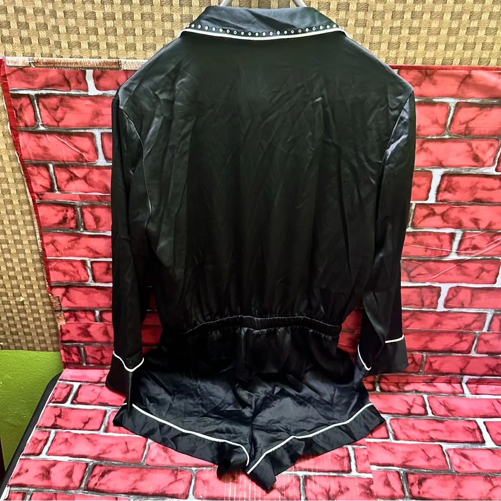 Victorias Secret Elegant Black Romper Satin size S - Image 12