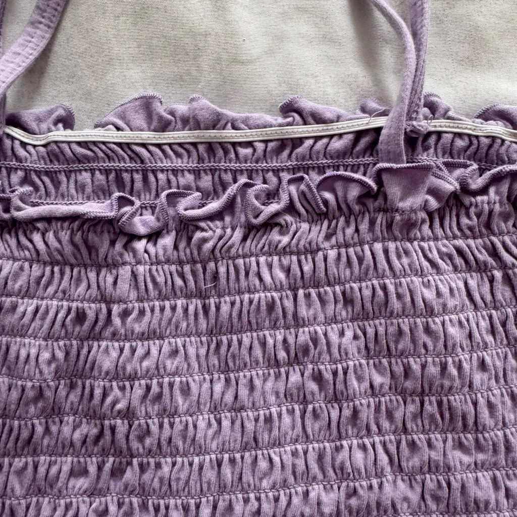 Wild Fable Y2K Lilac purple lavender Smocked spaghetti straps crop top, size S - Image 11