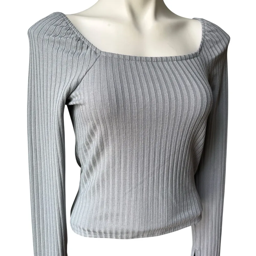 Madewell Ribbed Square-Neck Long-Sleeve Tee, Sz M - Image 11