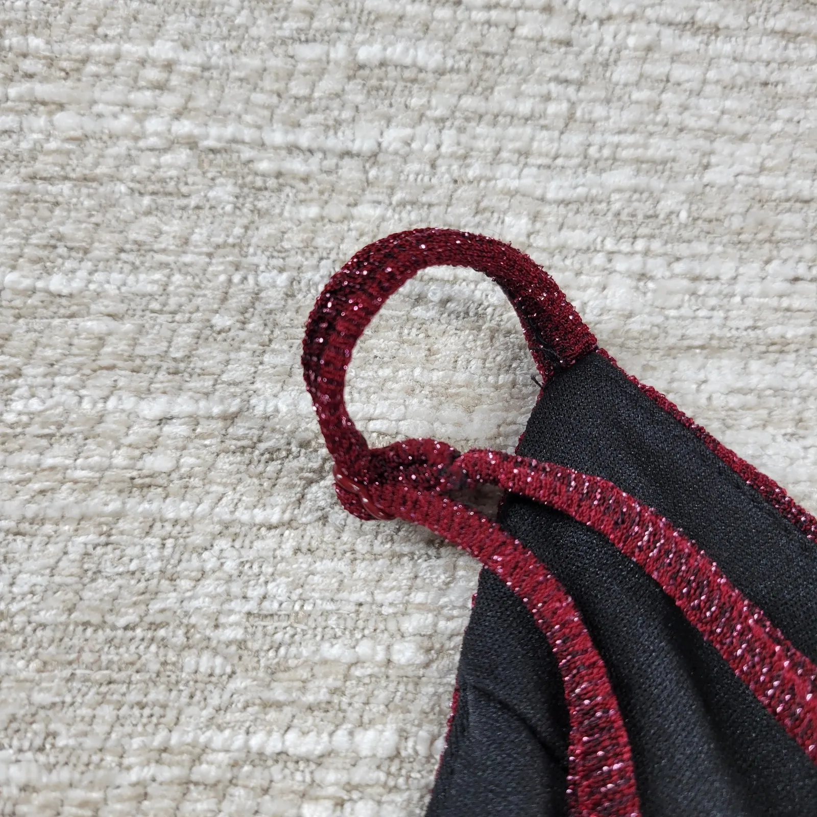 Mi Ami Glitter Jumpsuit Womens XXS Red Faux Wrap Wide Leg Holiday New Year Party - Image 8