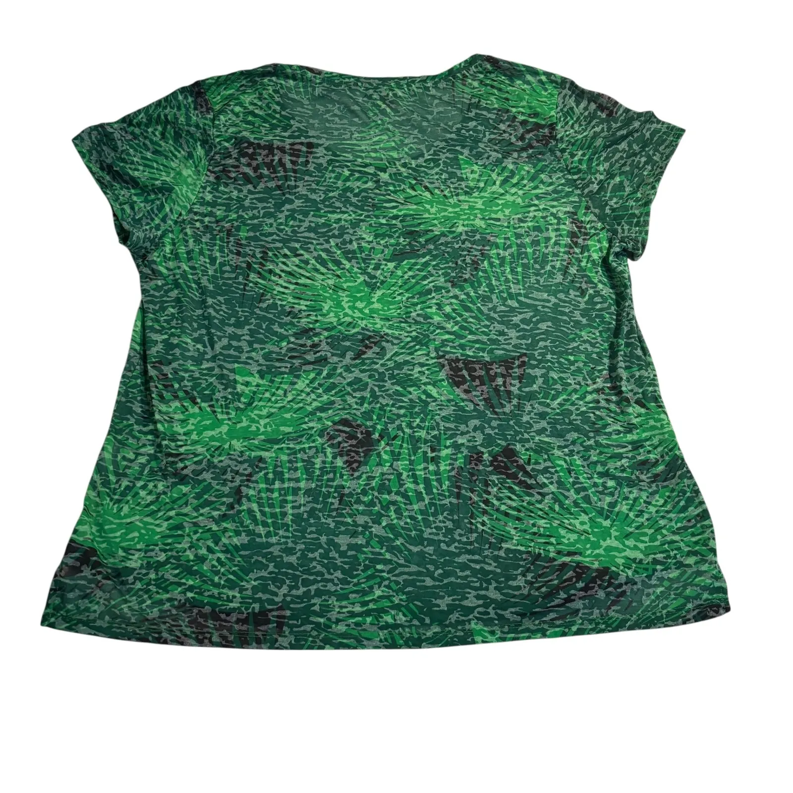 Vince Camuto XXL Green Tropical‎ Palm Leaf Print Tunic Top Women's - Image 2