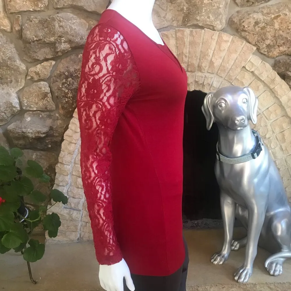 Cami Lace Long Sleeve Rayon Spandex V - Image 2