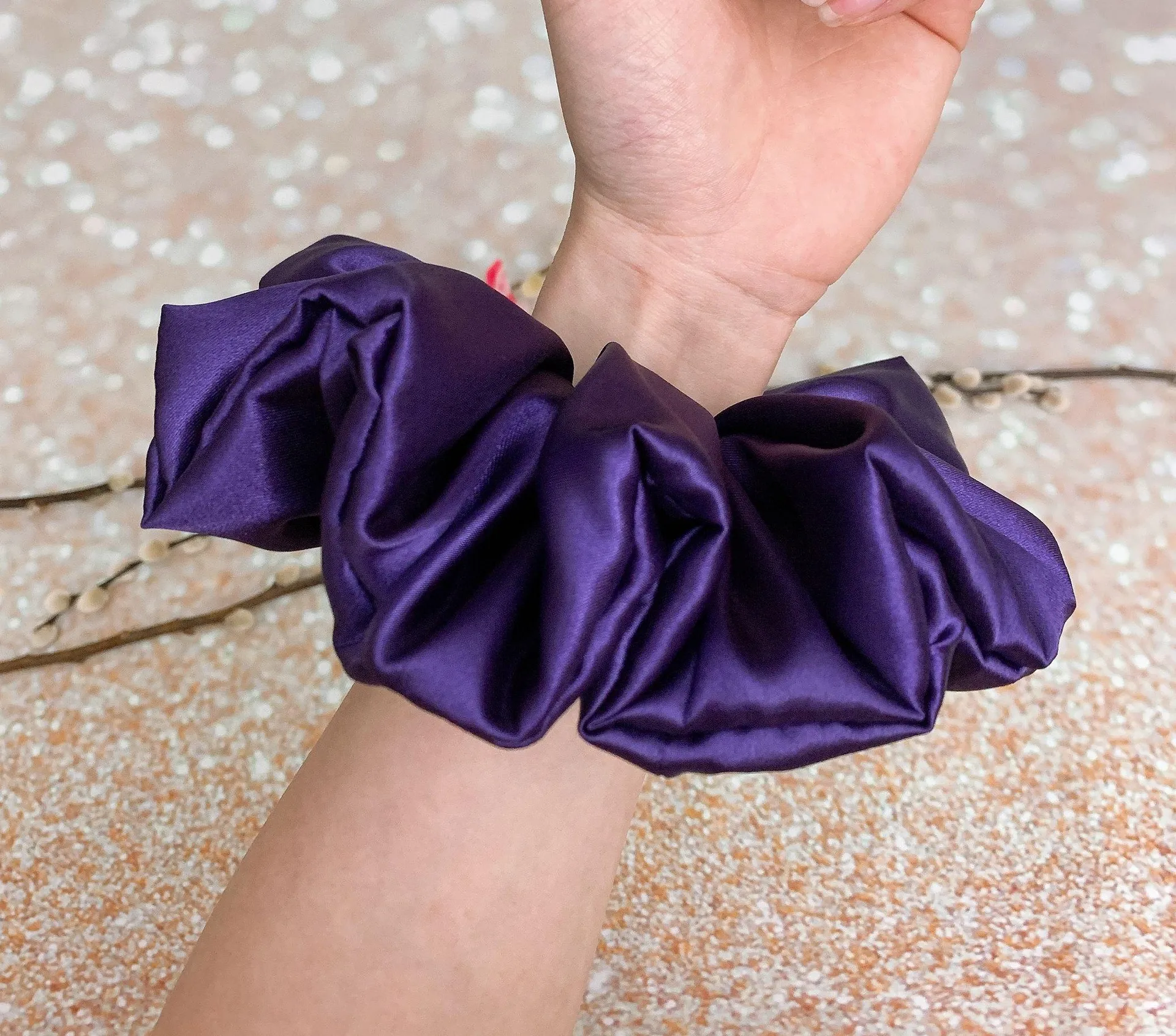 JUMBO Scrunchie Purple Oversized Scrunchie Xxl Scrunchie - Image 4