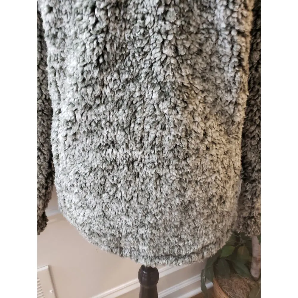 Blossom by P Sweater Women's L Gray 100% Polyester Sherpa Long Sleeve 1/4 Zip Size L - Image 12
