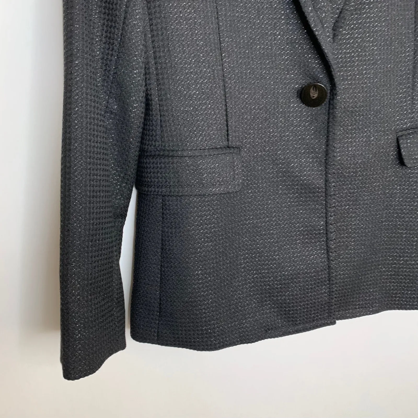 ATM Anthony Thomas Mejillo Black Metallic Sparkle Schoolboy Blazer Jacket Size 6 - Image 10