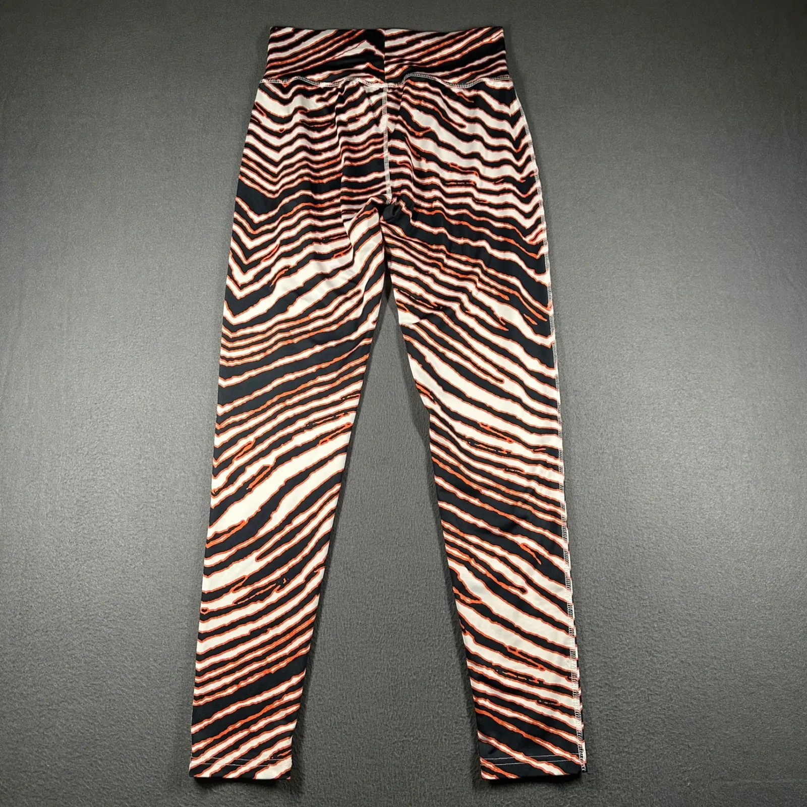 Zubaz Cincinnati Bengals Leggings Womens Medium Tiger Stripe Activewear Pull On Orange - Image 11