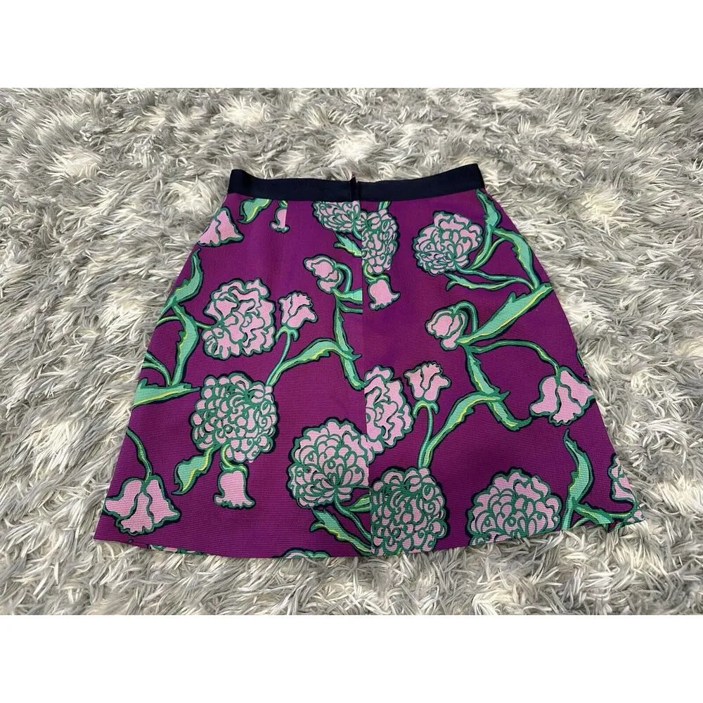 Lilly Pulitzer Clover Lined Floral Skirt Hollyhock Pocket Full of Posies Size 0 - Image 3