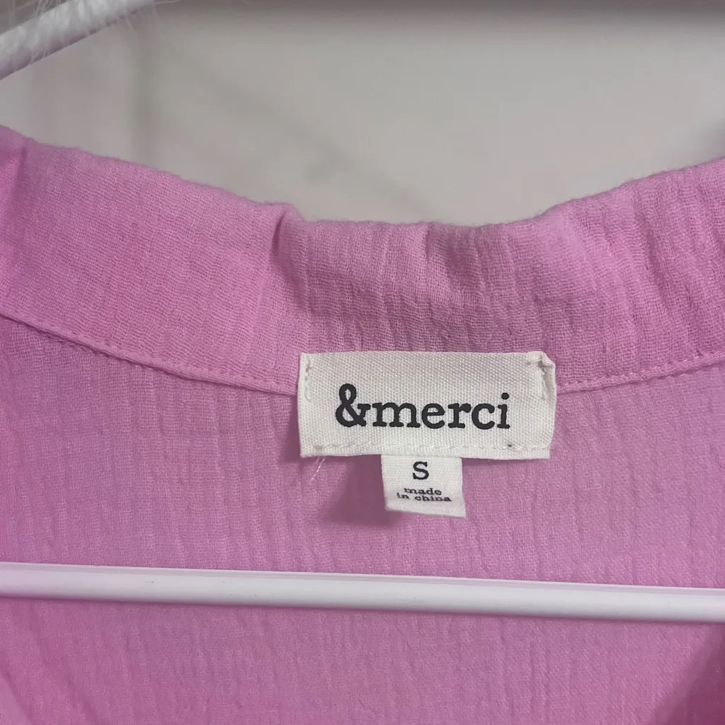 Anthropologie &Merci Pink Gauze Dress - Image 5