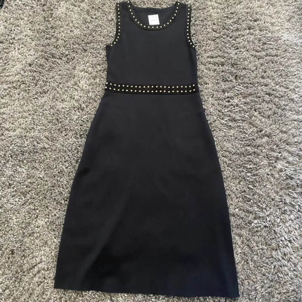 FERRAGAMO USA Studded Trim Sleeveless Wool Dress​​​​​​​​​​ - Image 3