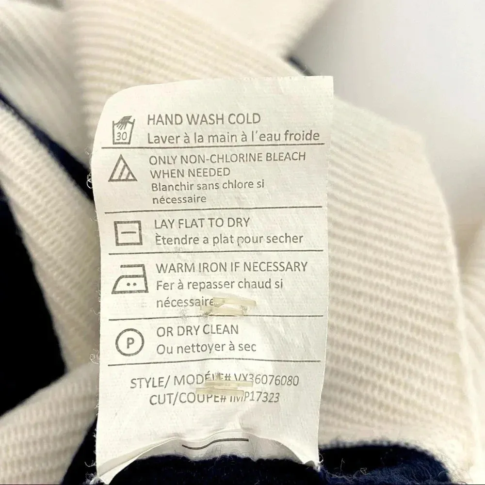 Vince Ottoman Striped Boatneck Long Sleeve Sweater Ivory/Blue Women’s Size XS - Image 8