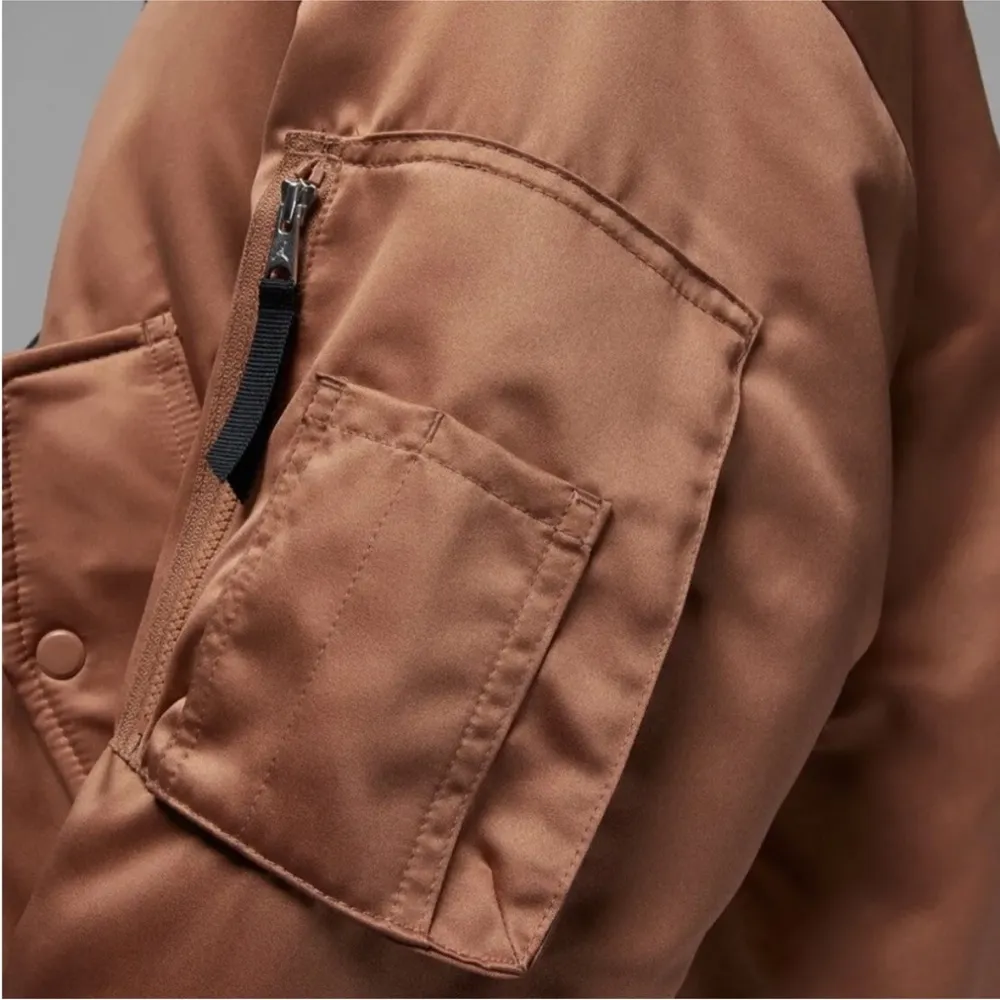Nike Air Jordan Flight Renegade Women’s Bomber Jacket Oversized Copper NEW - Image 5