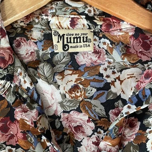 SHOW ME YOUR MUMU Caz Floral Top Small S Button Down Sleeveless - Image 2