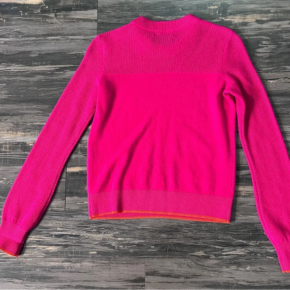 Rag & Bone Pierce Jumper Cashmere Crewneck Fuchsia Pink Breathable  Knit Size XS - Image 7