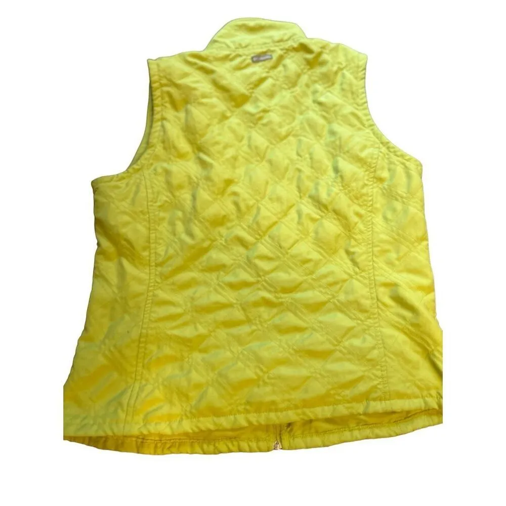 Columbia Women's Yellow Quilted Vest Size S Full Zip Lightweight‎ Casual - Image 3