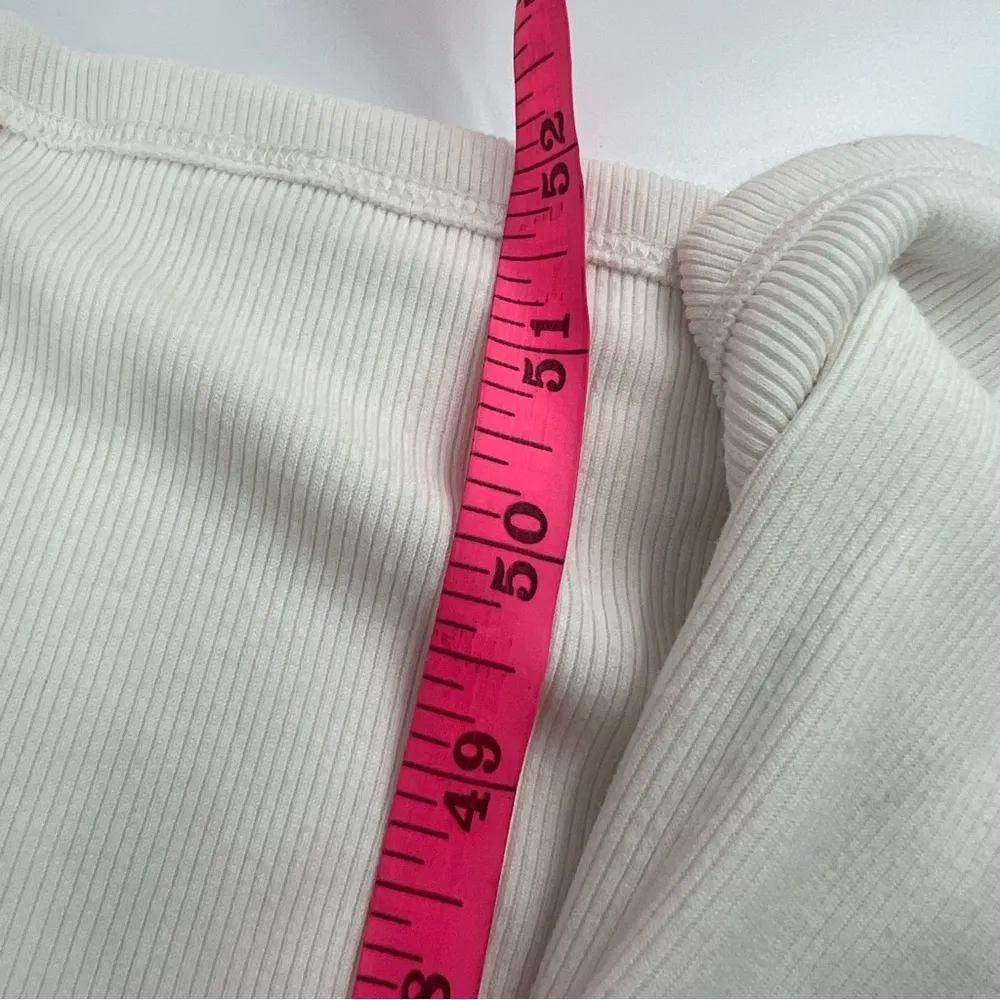 NWT Abercrombie & Fitch form to flatter one shoulder ribbed maxi dress white M - Image 7