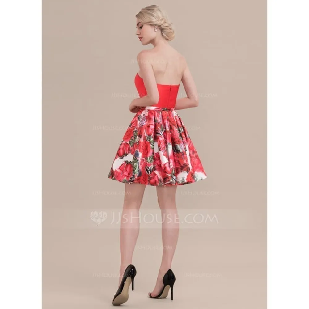 Blush A-Line/Princess Sweetheart Short/Mini Satin Cocktail Dress Size‎ 2 NWT - Image 2