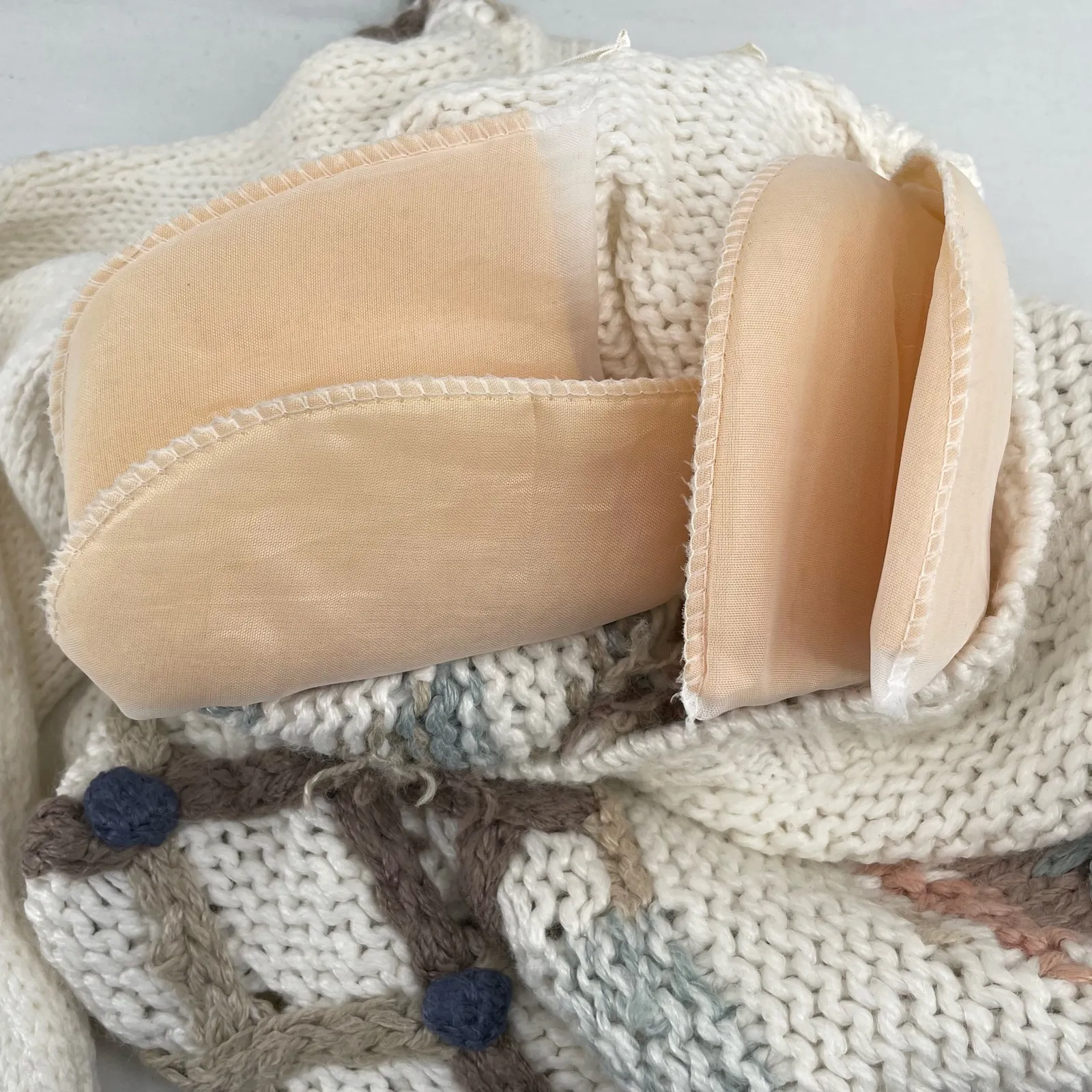 Vintage Winter Sweater Chunky Hand Knit Texture Oversized Boxy Cream Tan Size M Size M - Image 5