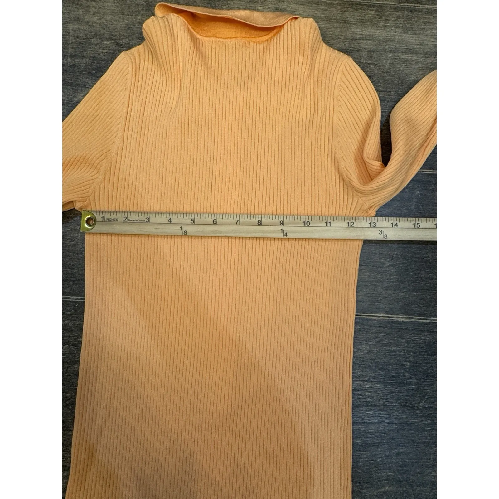 Aritzia Babaton Ribbed Long Sleeve Collared Peach Button Down Sculpt Stretch - Image 9