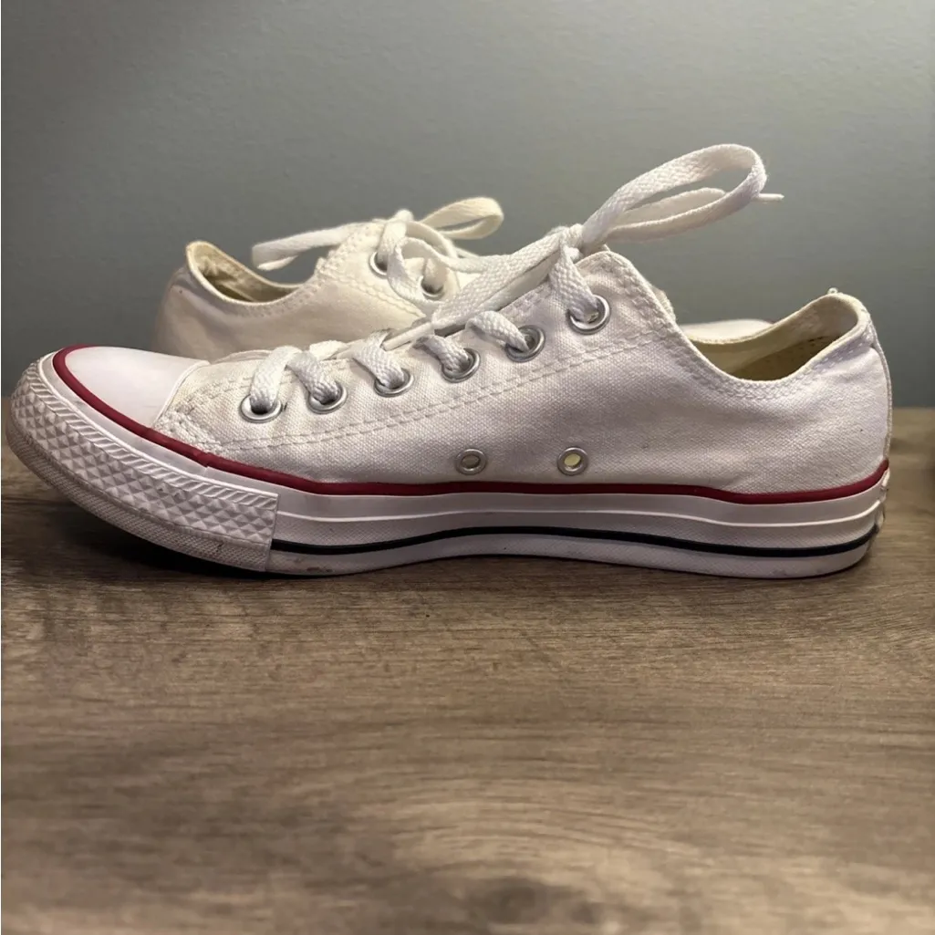 Converse Chuck Taylor All Star Shoes Size M6 W8 White Low Top Canvas Sneakers - Image 9