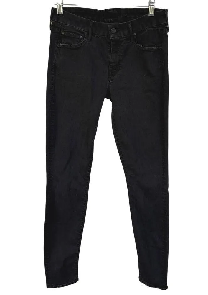 Mother The Looker Not Guilty Black Skinny Jeans Edgy Classic Punk Rocker Size 28 - Image 4