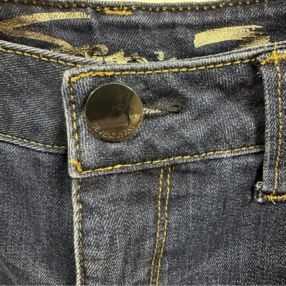 Seven7 Weekend Short Rolled Hem 10 Inch Rise 7 Inch Blue Jean Shorts Womens 6 - Image 11